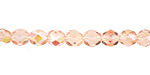 Czech Fire Polished Glass Rosaline AB Round 6mm