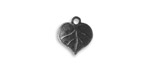 Vintaj Arte Metal Heart Leaf Charm 12x13mm