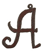 The Lipstick Ranch Rusted Iron Letter A Pendant 44x50mm