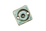 Earthenwood Studio Ceramic Seafoam Wheelie Square Link 17mm
