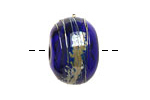 A Beaded Gift Cobalt Luxe Glass Rondelle (hollow) 13-15x19-23mm