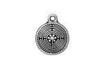 TierraCast Antique Silver (plated) Labyrinth Charm 16x20mm