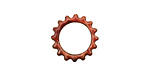 C-Koop Enameled Metal Ruby Red Small Open Gear 16mm