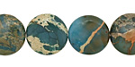 Turquoise Impression Jasper Puff Coin 16mm