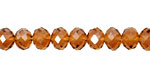 Dark Topaz Crystal Faceted Rondelle 6mm