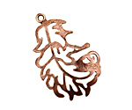 Ezel Findings Antique Copper Downy Feather Pendant 22x37mm