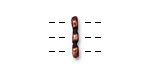TierraCast Antique Copper (plated) Nugget 3-Hole Bar 5x14mm