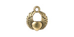 TierraCast Antique Gold (plated) Winged Heart Charm 15x17mm
