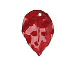 C-Koop Enameled Metal Flame Red Round Leaf 19-21x30-33mm