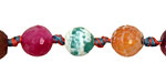 Multi-Color Fire Agate (bright) Faceted Round 8mm