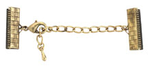 Artistic Wire Antique Brass Mesh Clasp (w/ Extension Chain & Lobster Clasp) 18mm