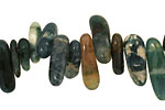 Moss Agate Stick 3-7x13-24mm