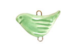 Earthenwood Studio Ceramic Apple Green Bird Link 30x22mm