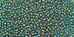 TOHO Transparent Rainbow Green Emerald Round 11/0