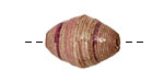 African Paper (gray, w/eggplant rings) Rice 24-26x16-17mm