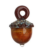 Grace Lampwork Copper River Acorn Pendant 27-28x31-32mm