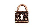 Ezel Findings Antique Copper Double Sided Padlock Pendant 16x23mm