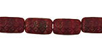 Czech Glass Wine Patterned Rectangle 14x8mm