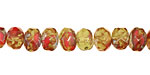Czech Glass Pickled Pepper Fire Polished Rondelle 6x9mm