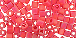 TOHO Transparent Rainbow Frosted Ruby Cube 4mm Seed Bead