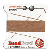 Beige Griffin Silk Beading Cord Size 4, 2 meters