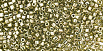 TOHO Gold Lustered Green Tea Cube 1.5mm Seed Bead