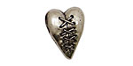 Green Girl Pewter Laced Heart 17x22mm