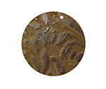 Vintaj Natural Brass Embossed Vines Coin 34mm