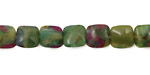 Fuchsite Ruby Puff Square 8mm