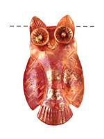 Patricia Healey Copper Owl Pendant 30x55mm