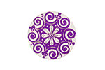 Lillypilly Purple Scrolling Daisy Anodized Aluminum Disc 25mm, 24 gauge