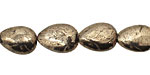 Golden Pyrite (silver tone) Flat Teardrop 13-14x10mm