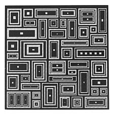 Lillypilly Black Deco Rectangle Anodized Aluminum Sheet 3"x3", 22 gauge