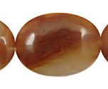 Red Line Quartz Flat Oval 40x30mm