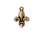 TierraCast Antique Brass (plated) Fleur Pendant 16x24mm