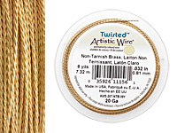 Twisted Artistic Wire Non-Tarnish Brass 20 gauge, 8 yards