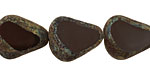 Czech Glass Wild Raisin Stone Picasso Chunky Table Cut Nugget 19x16mm
