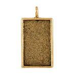 Nunn Design Antique Gold (plated) Large Rectangle Bezel Pendant 22x42mm
