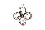 Nunn Design Antique Silver (plated) Fanciful Flower Petal Charm 22x25mm