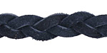 Black Flat Braided Suede Leather 12mm