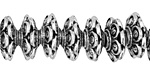 Pewter 6 Petal Flower Bead Cap 3x15mm
