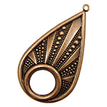 Stampt Antique Copper (plated) Beaded Drop w/Hole 30x56mm
