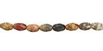 Red Silver Leaf Faceted Rice 6x4mm