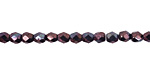 Czech Fire Polished Glass Luster Metallic Amethyst Round 3mm