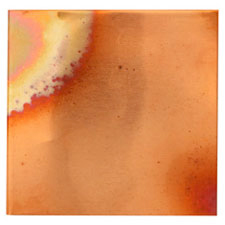 Lillypilly Flamed Patina Copper Sheet 3"x3", 36 gauge