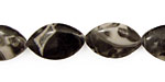 Black Tree Agate Horse Eye 19x12mm