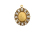 Stampt Antique Brass Victorian Lace Oval Setting 10x12mm