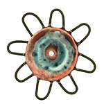 Jangles Ceramic Red, Turquoise Pinwheel 43-49mm