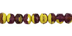 Czech Glass Chartreuse & Violet Fire Polished Rondelle 6x9mm