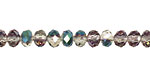 Green & Pink AB Crystal Faceted Rondelle 6mm